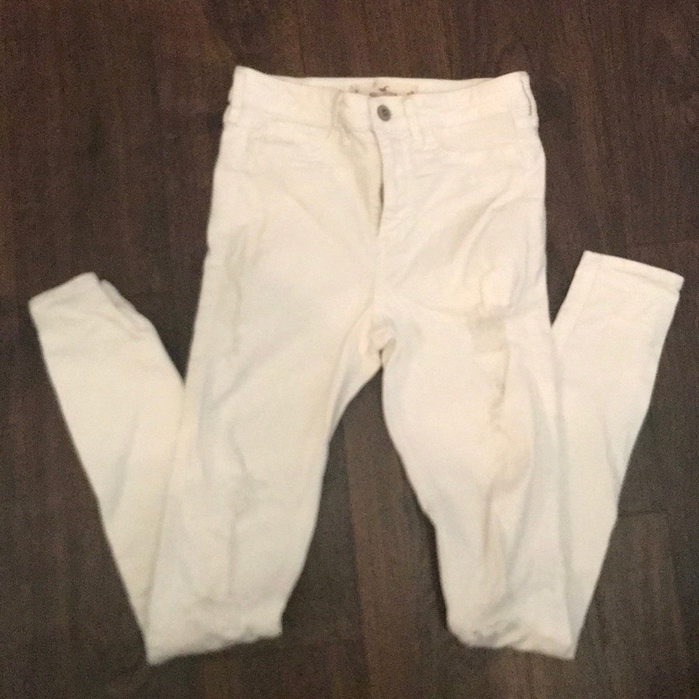 High rise white jeans hollister